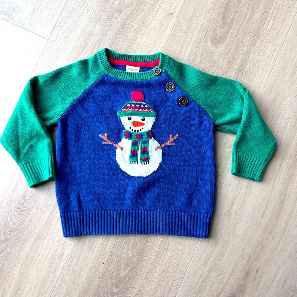 Gymboree sweater embroidered with snowman size 18-24 months - Picture 1 of 4
